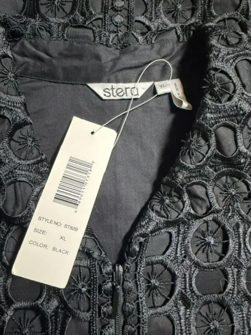 Stera NWT Black Long Sleeve Lace Jacket Size XL